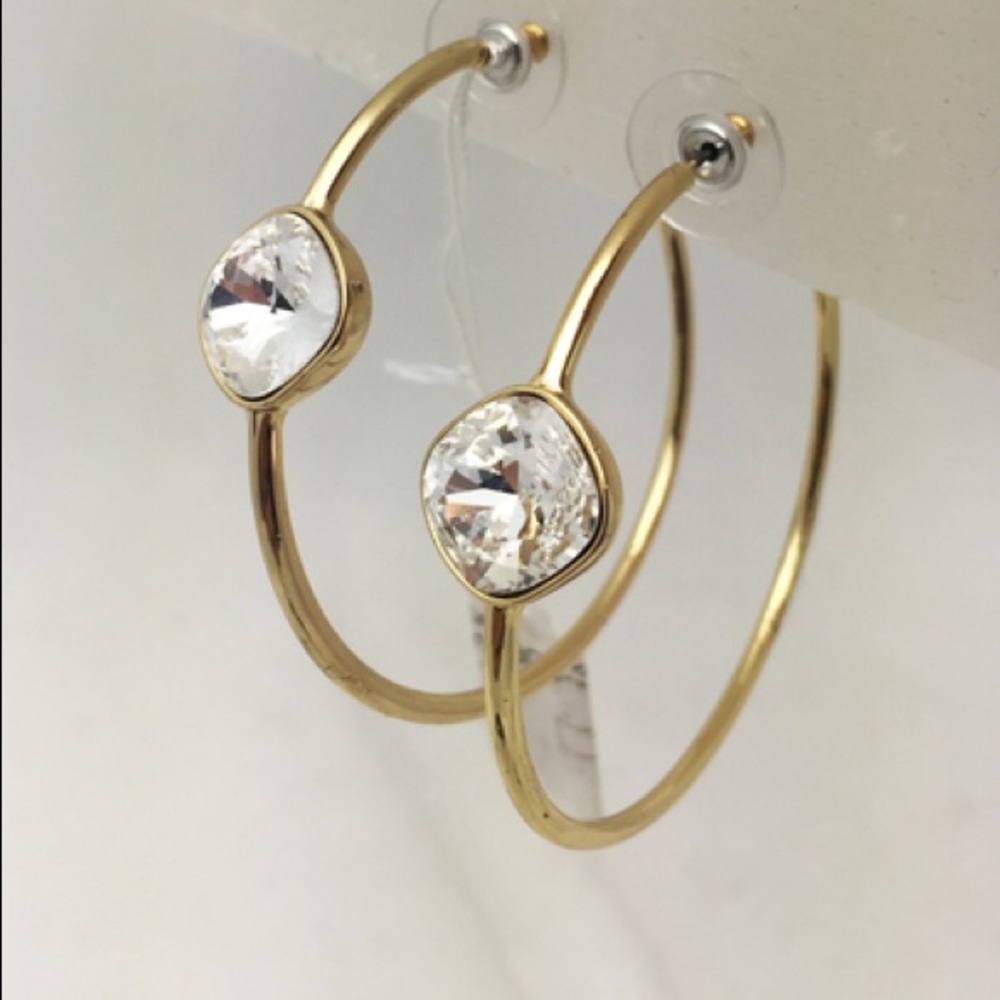 Crystal Quartz Hoop Earrings